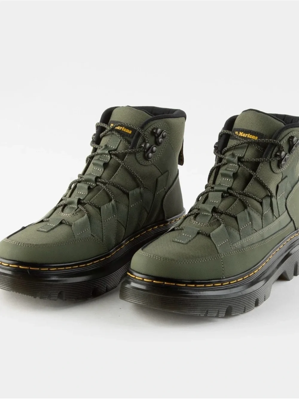Dr. Martens Olive Canvas Lug-Sole Boots